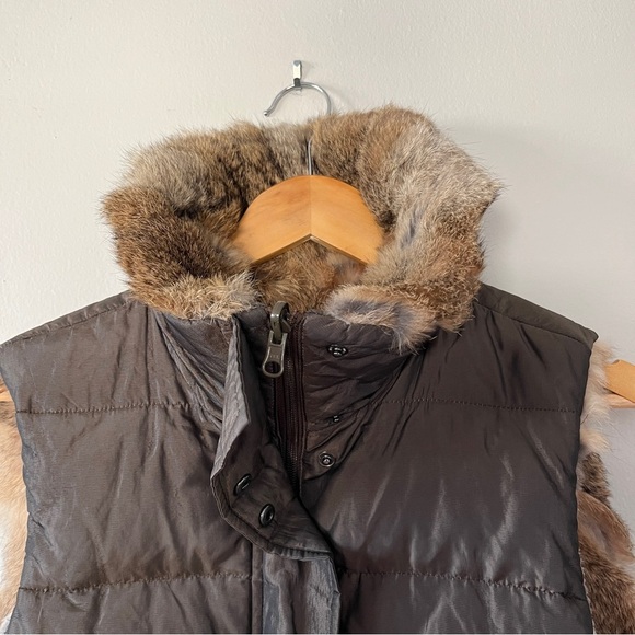 Burberry London Reversible Rabbit Fur Vest Green Brown Size M - Picture 2 of 7